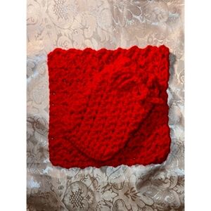 Handmade Red Wash Cloth Soap Bag Set Of 2